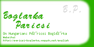 boglarka paricsi business card